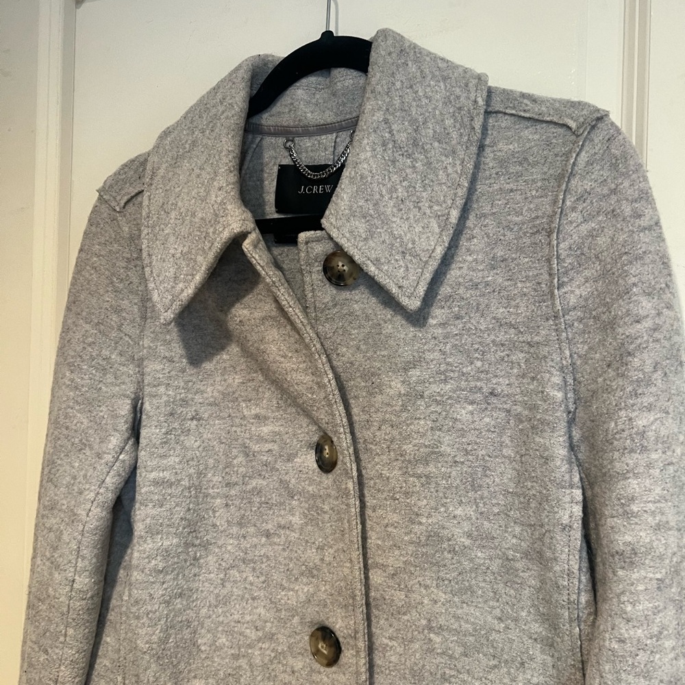 J. Crew Gray Wool-Blend Pea Coat